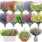 MAPVOLUT 30 Bundles Artificial Flower Set - Realistic Outdoor & Indoor Decor, UV-Resistant, Waterproof, No Fade, 7 Colors - Perfect for Wedding, Patio, Garden, Home Decor (14" Tall)