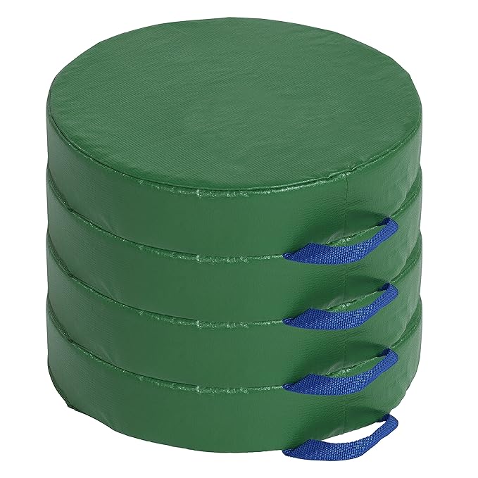 ECR4Kids Softzone Carry Me Floor Cushions for Flexible Classroom Seating, 3" Deluxe Foam, Round