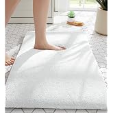 MINIDEAR Bathroom Rugs 24x17 Pure White - Thick Memory Foam Bath Mat, Ultra Soft &amp; Plush Fluffy, Non-Slip, Quick Dry, Absorbent Washable Floor Mat for Tub, Toilet, Home Decor Accessories
