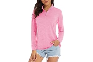 MAGCOMSEN Women's 1/4 Zip Shirts UV Sun Protection Pullover Long Sleeve Quick Dry Workout Hiking Athletic Shirts