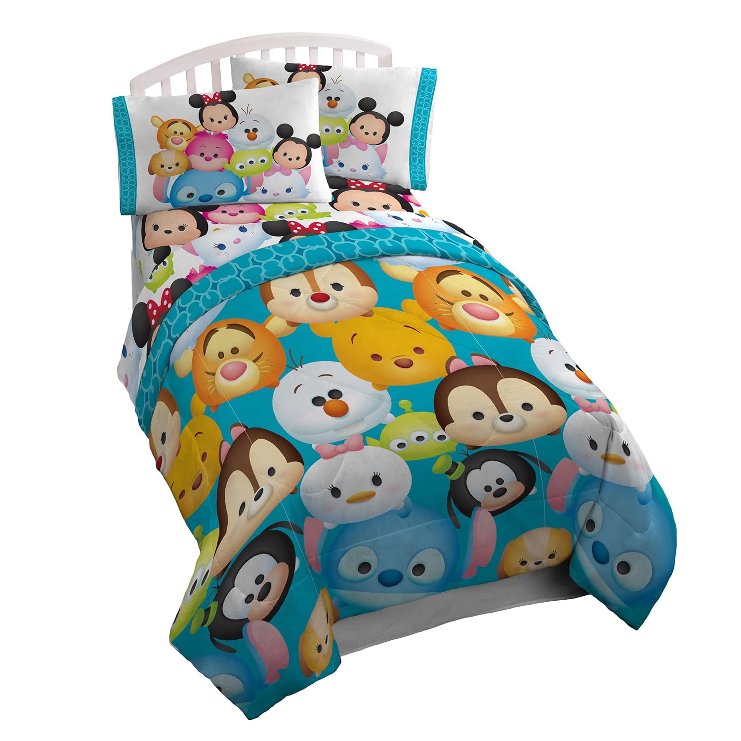 Disney Tsum Tsum 'Character' Teal Microfiber Twin Reversible Comforter