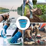 Bramble 2 Pack 10 Litre Collapsible Silicone Bucket Blue Grey Portable view 5