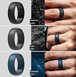 ThunderFit Silicone Wedding Rings for Men, Rubber