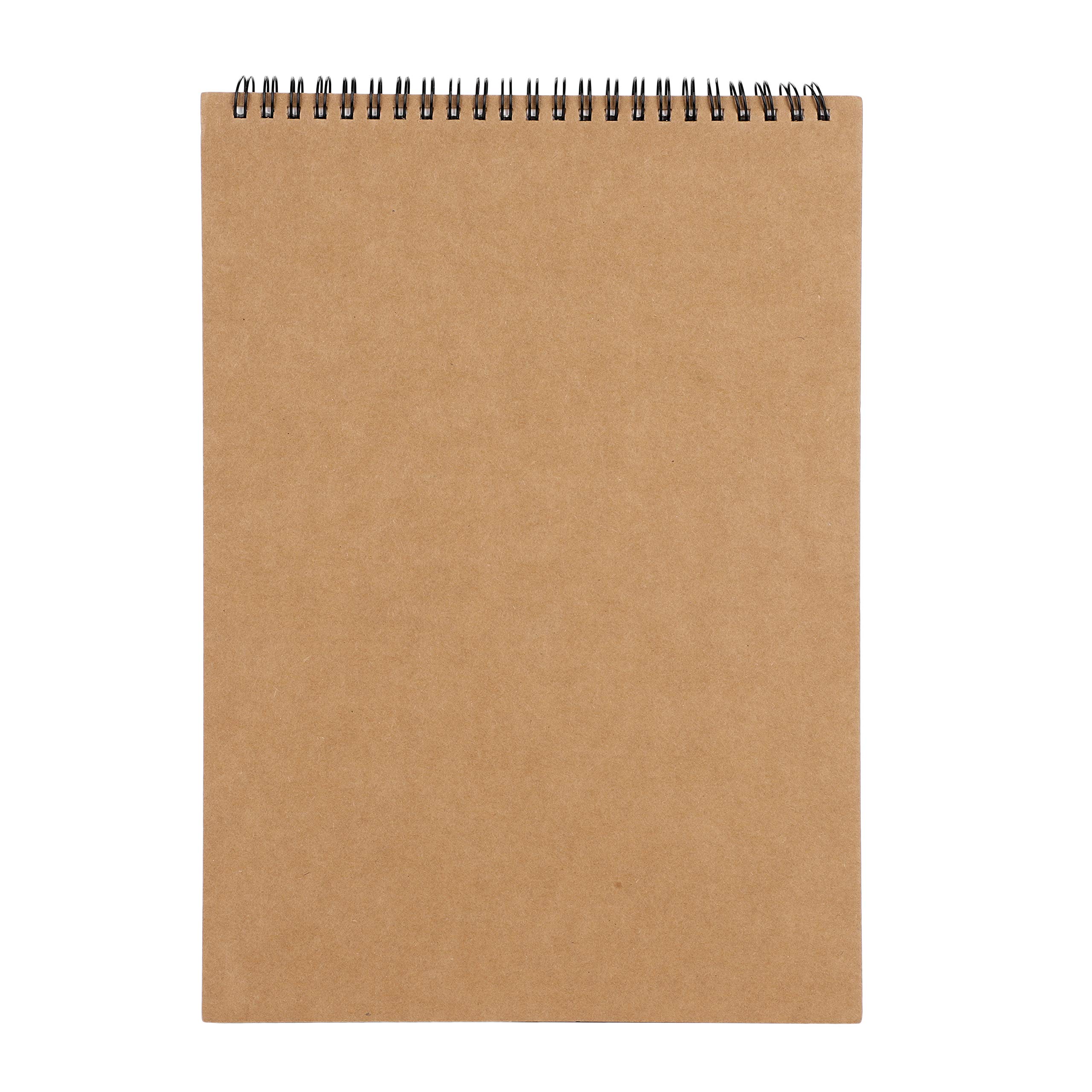 A3/A4 Sketchpad Top Spiral Bound Sketch Book with Kraft Blank Hard Cover 30 Sheets Thick Bleedproof Drawing Paper Pad Unlined Sketch Drawing Art Supplies for Creative Writing Painting Travel Journal