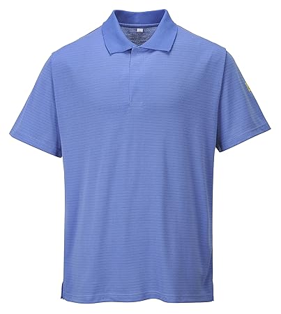 PORTWEST AS21 - antistatik ESD Polo-Shirt, 1 Stück, S, Hellblau, AS21HBRS