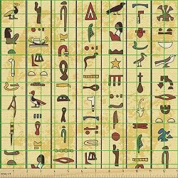 Ambesonne Egyptian Print Fabric by The