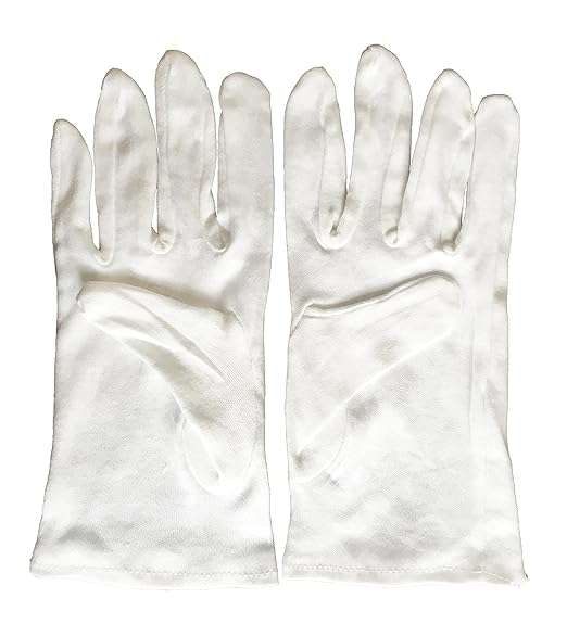 24 Paar (48 Stück) TIGA-MED Baumwollhandschuhe Handschuhe Unterziehhandschuhe Trikot - Größe nach Wahl (Large, Weiss)