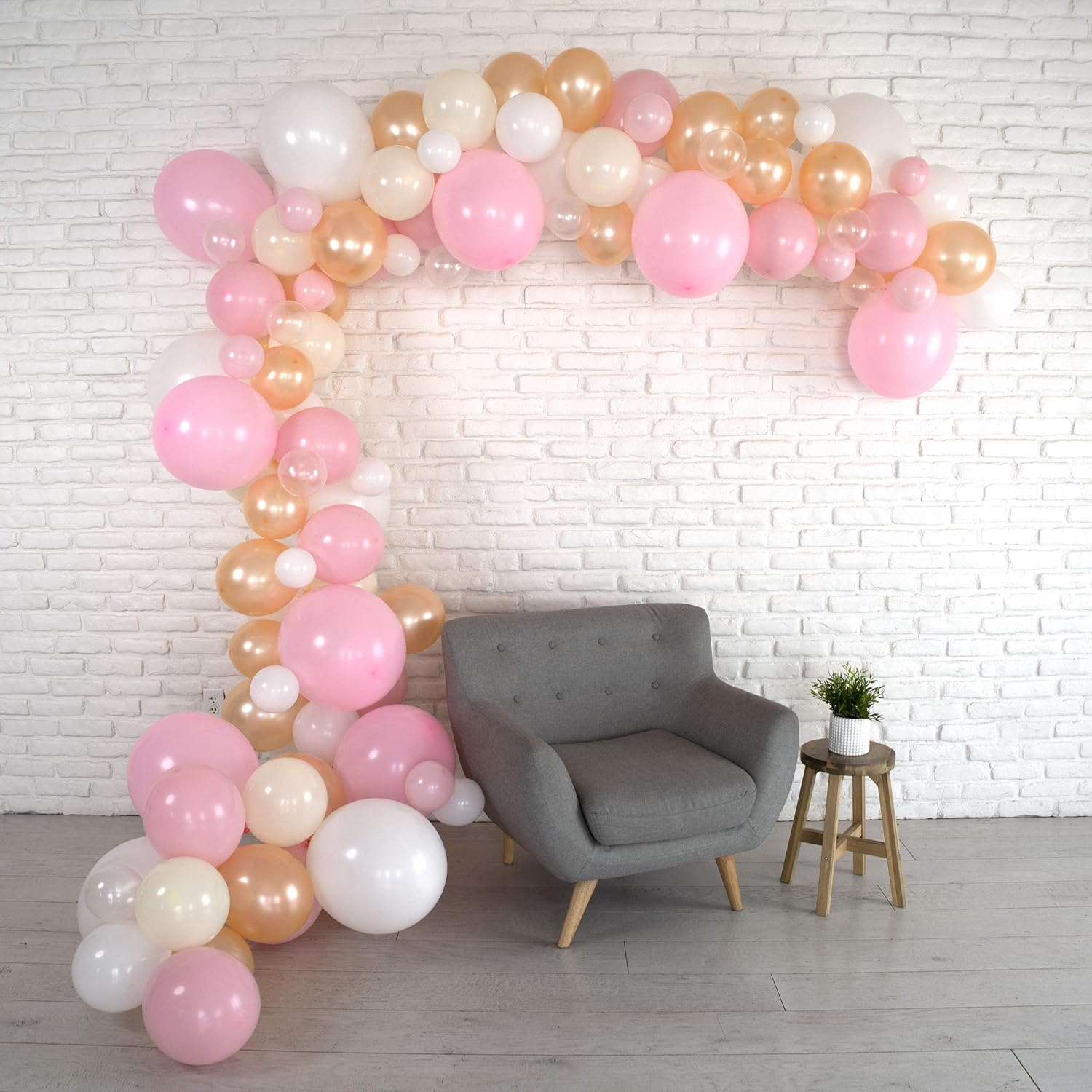 Lunar Bliss 16 Ft Balloon Arch Garland Kit 100 Balloons Pink White Peach Ivory Birthday Party