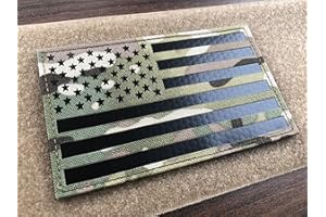 SUVIYA 5x3 inch Large Multicam Infrared IR US USA American Flag Patch Tactical Vest Patch Hook-Fastener Backing (5" Width x 3" Height) (Multicam)