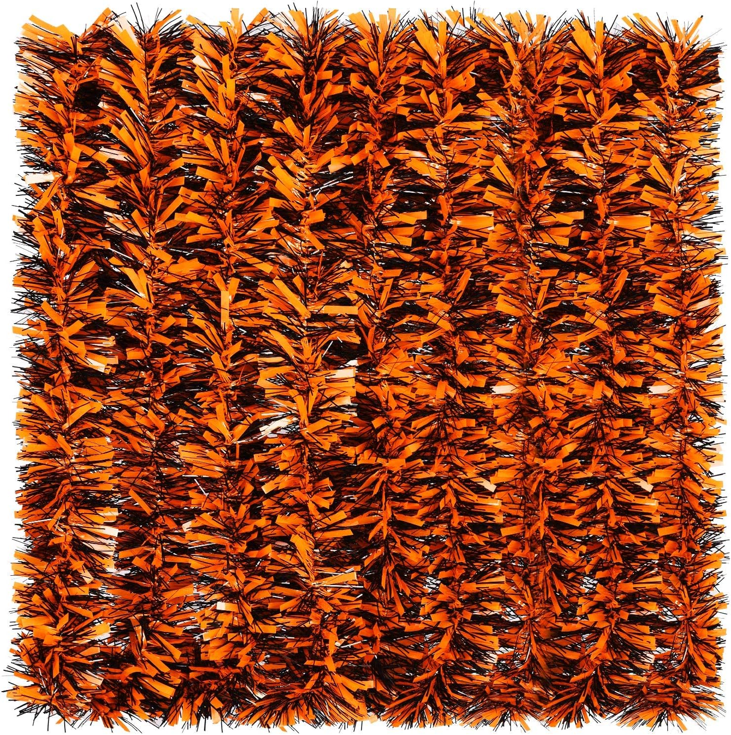 Wreaths, Garlands & Swags - WILLBOND Halloween Tinsel Garland Shiny Garland Metallic Hanging Decorations for Halloween Party Holiday Supplies (Black, Orange)