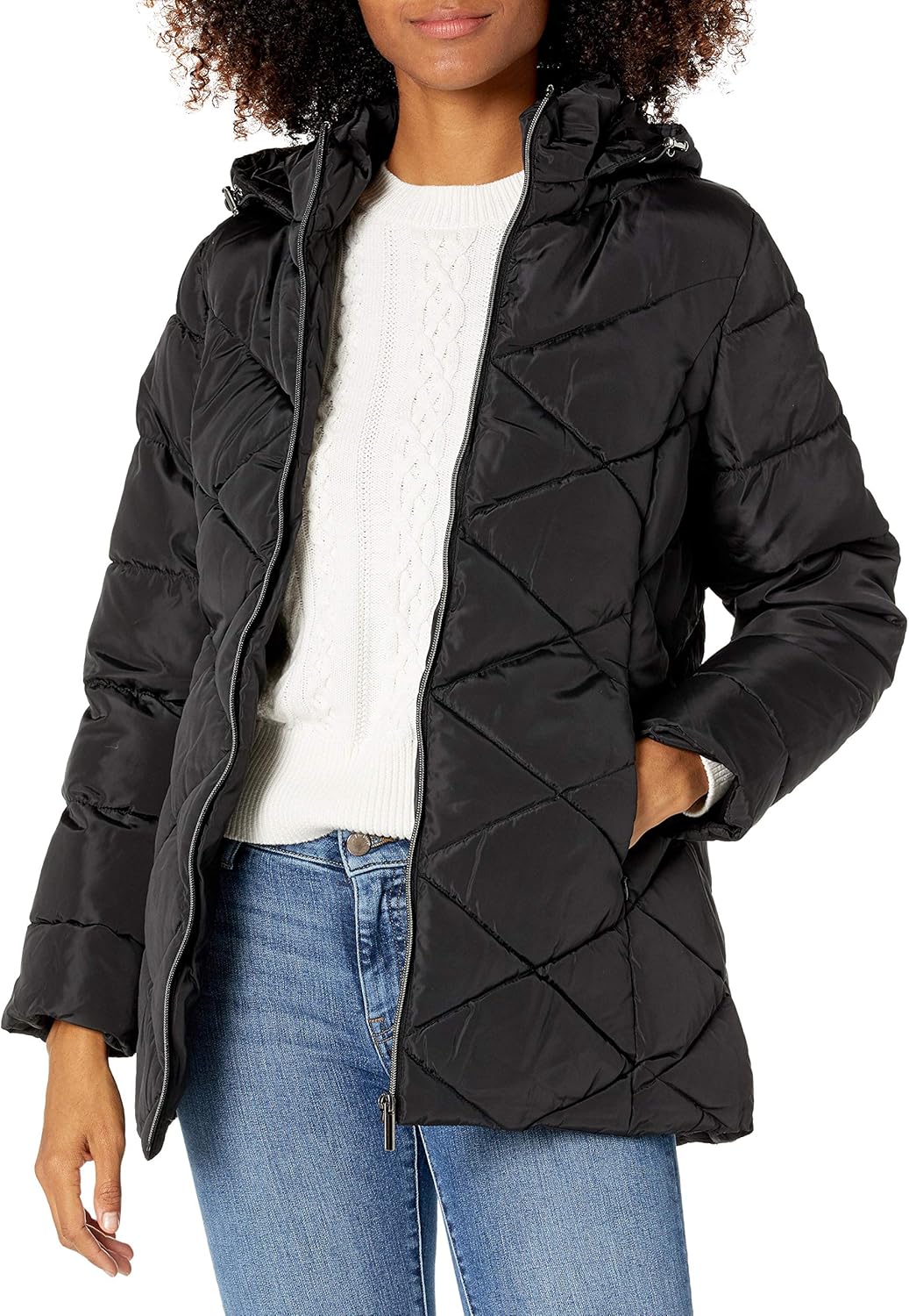 Amazon.com: Big Chill womens Diamond Quilted Faux Memory Puffer Jacket: Clothing