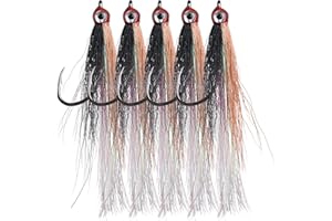 FUSIGO Clouser Minnow Fishing Flies, 10Pcs Streamer Fly Fishing Lure Hand Tied Flies Hook Fly Fishing Flies Lures for Freshwater & Saltwater Fishing