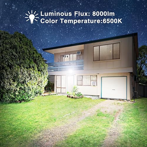 2 Pack 100W LED Flood Lights Outdoor, 10000LM Super Bright Security Light Outdoor Indoor, 6500K