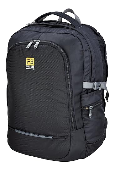 FB Fashion Bags Polyester 42 Ltr Black & Grey Laptop Backpack