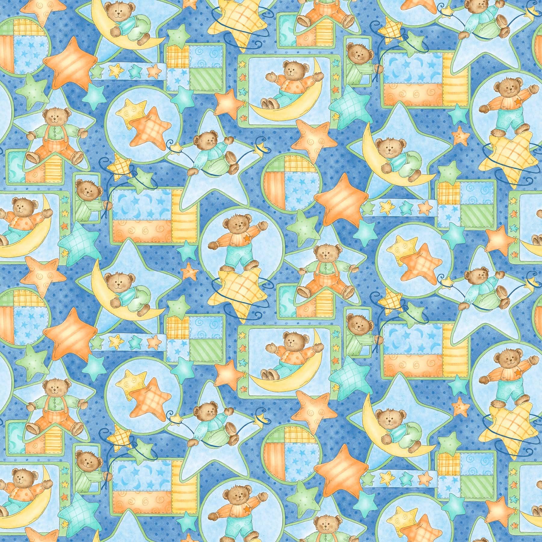 CRAFTY CUTS 2-Yards Cotton Fabric, Milky Way Bears