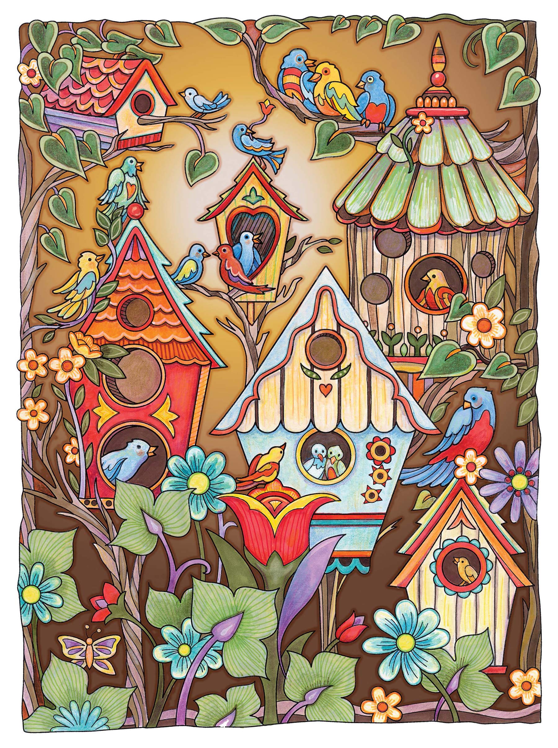 Download Amazon Com Creative Haven Birds And Blossoms Coloring Book Adult Coloring 9780486832340 Sarnat Marjorie Books