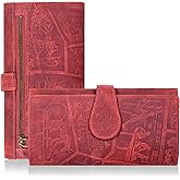 Real Leather Women Wallet Leather with RFID Blocking -Trifold Card Holder Designer Ladies Clutch with ID Window Wallets