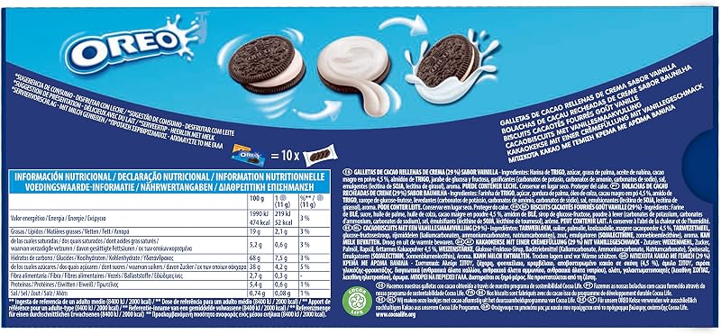 Biscuits au chocolat originaux farcis à la vanille, 440 g