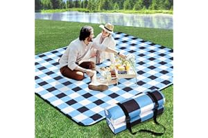 LEASEN Picnic Blankets Extra Large，Sandproof Waterproof Beach Blanket,3-Layers Foldable Machine Washable Camping Blankets, Oversized Picnic Mat for Camping, Hiking, Travel, Park, Beach