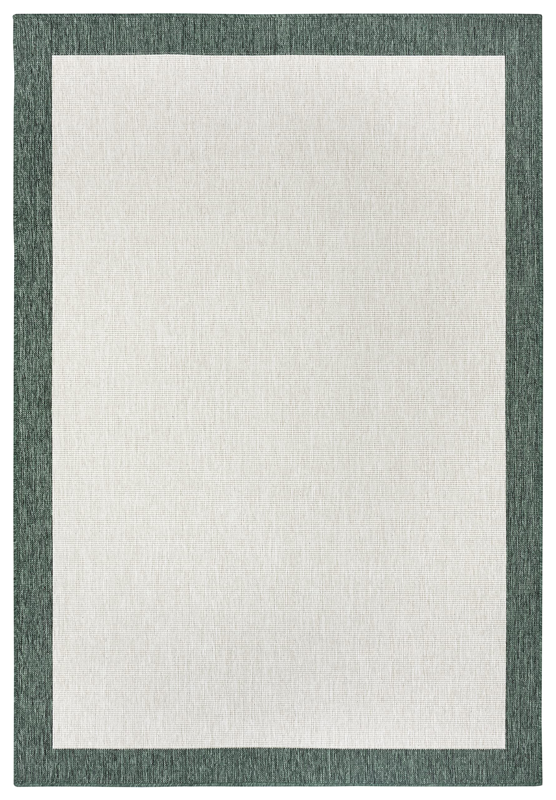 NORTHRUGS Panama Indoor and Outdoor Rug 80 x 150 cm - Reversible Rug Weatherproof Modern Plain Design with Border Runner for Balcony Patio Garden Conservatory Living Room Rug Waterproof Green
