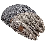 PAGE ONE Mens Winter Slouchy Beanie Warm Fleece