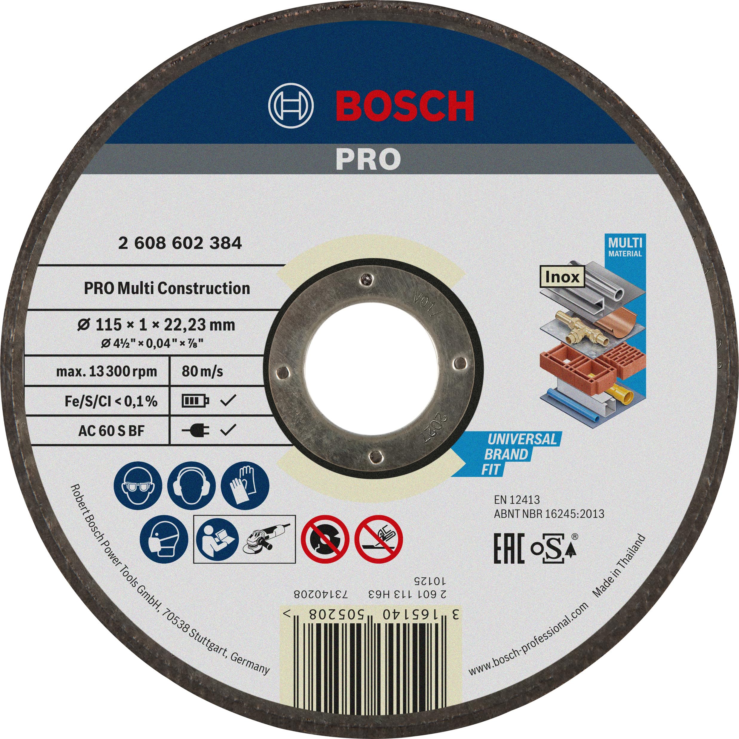 Bosch 2608602384 Rapido Multi-Construction Straight Cutting Disc