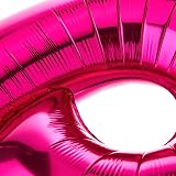 Unique Pink Number 9 Foil Balloon 86cm Large 1 Piece Birthday Party view 3