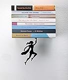 ARTORI Design | "Wondershelf Black Metal Female Superwoman Floating Bookshelf | Unique Book shelf | Gifts for Geeks | Gifts for Book Lovers | Cool Book Stacker | feminist present | Gift For Mom | M