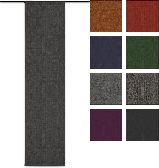 Amazon De Rollmayer Blickdicht Leinenoptik Schiebevorhang Flachenvorhang Im 60x245cm Melange Grau