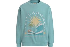 Billabong girls Long Sleeve Pullover Crewneck Sweatshirt, Soft French Terry Fleece, Relaxed Oversized Fit