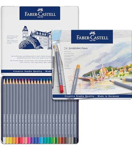 Crayons De Couleur Caran D'Ache Swisscolor - Etui Métal 12 Couleurs - Mine Soluble à L'eau