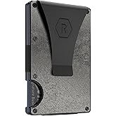 The Ridge Wallet - Slim Minimalist Compact Wallet and Card Holder| RFID Protected Front Pocket Wallets | Integrated Money Clip | Stonewashed Titanium