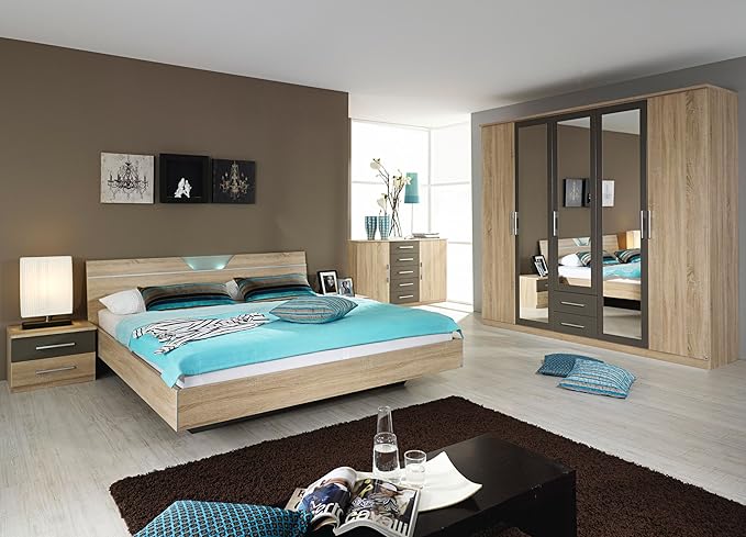 rauch Schlafzimmer Valence,4-teilig Eiche Sonoma/lavagrau Eiche Sonoma