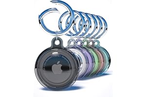 KAROTER Airtag 4+2 Pack Waterproof Holder, Airtags Tracker Keychain Case for Apple Airtag, Air Tag Soft Holder Anti-Scratch & Shockproof for Luggage, Dog Cat Collar, Car Keys (6 Colors)