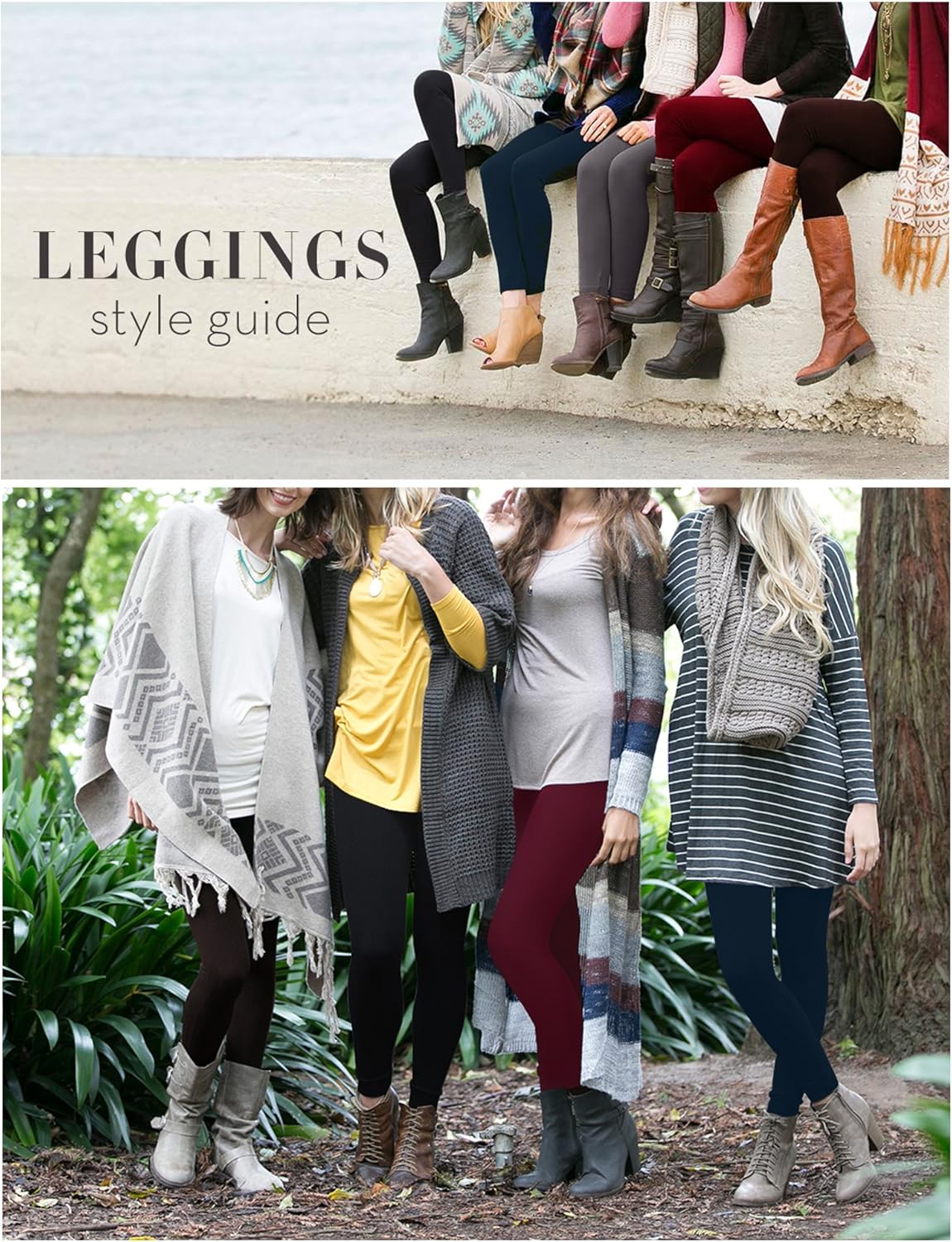 Fleece Lined Leggings for Women High Waist, Elastic and Slimming, 6 Pack - (2)black/wine/brown/grey/navy, One Size at  Women’s Clothing store
