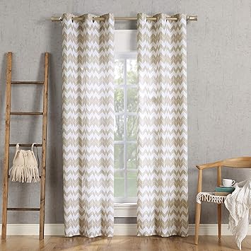 Amazon Com No 918 Kai Chevron Semi Sheer Grommet Curtain Panel