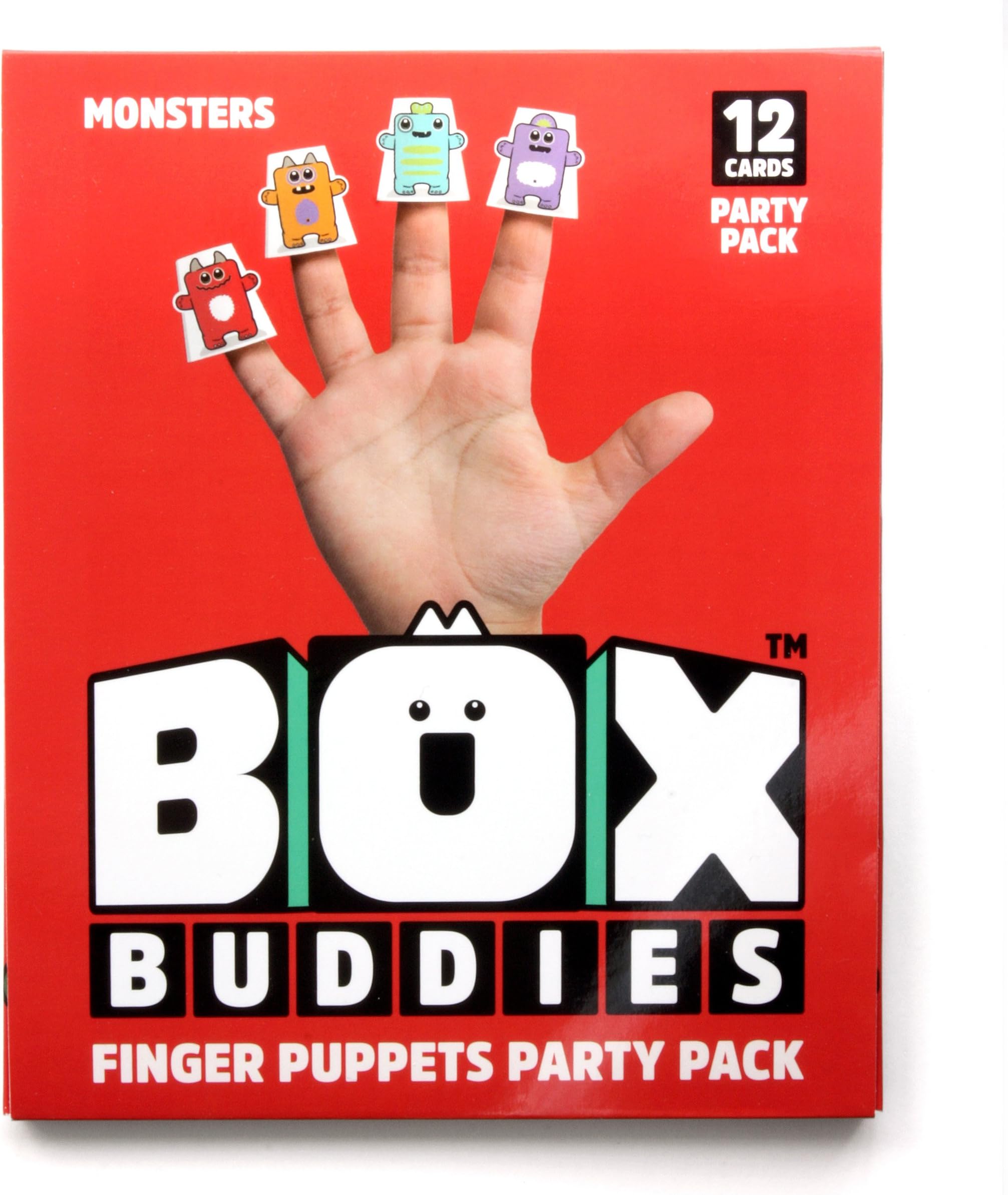 Box Buddies Finger Puppet Paper Toys - Monster Party Bag Fillers - Pack of 12 Cards