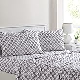 Modern Threads Printed 4-Piece Extra Soft Bedding Sheets & Pillowcase Set, Deep Pocket up to 16 inch Mattress Cara Queen