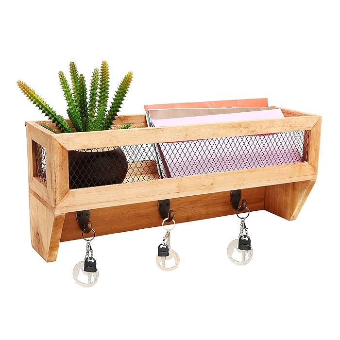 Buy MyGift Country Rustic Wood & Metal Wall Mounted Mail Organizer
