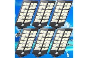 LOYOELE Solar Street Lights for Parking Lot Yard 4800W Outdoor Waterproof, 300000LM 7000K Outdoor LED Street Light Dusk to Dawn, LED Wide Angle Lamp with Motion Seneor and Remote Control