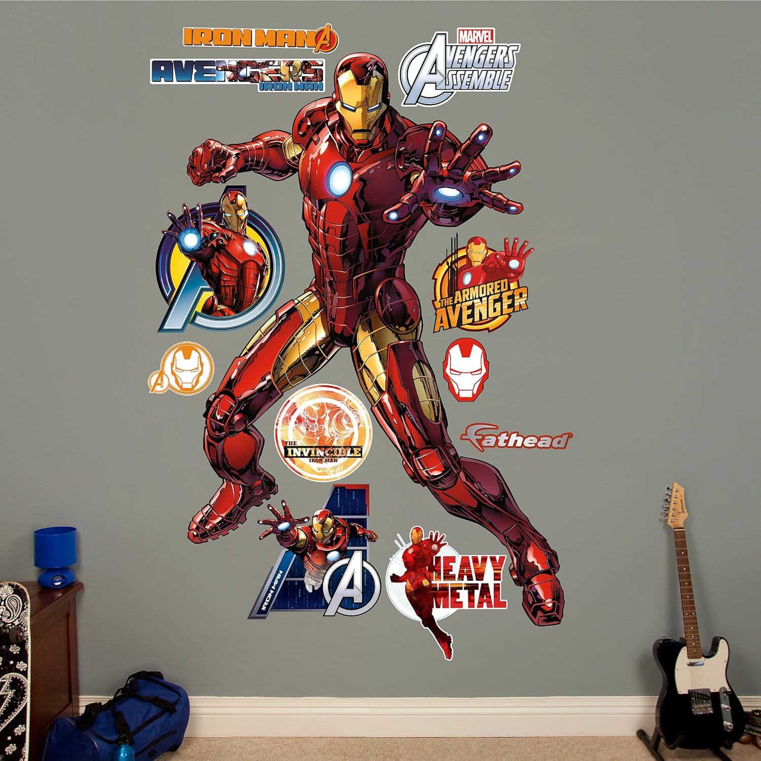 FATHEAD Iron Man: Avengers Assemble-Life-Size Officially Licensed Marvel Removable Wall Decal