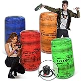 ArmoGear Inflatable Battle Barrels 4pc Set with Pump | Nerf Gun Accessories for Nerf Party War | Inflatable Bunker Set Toy Co