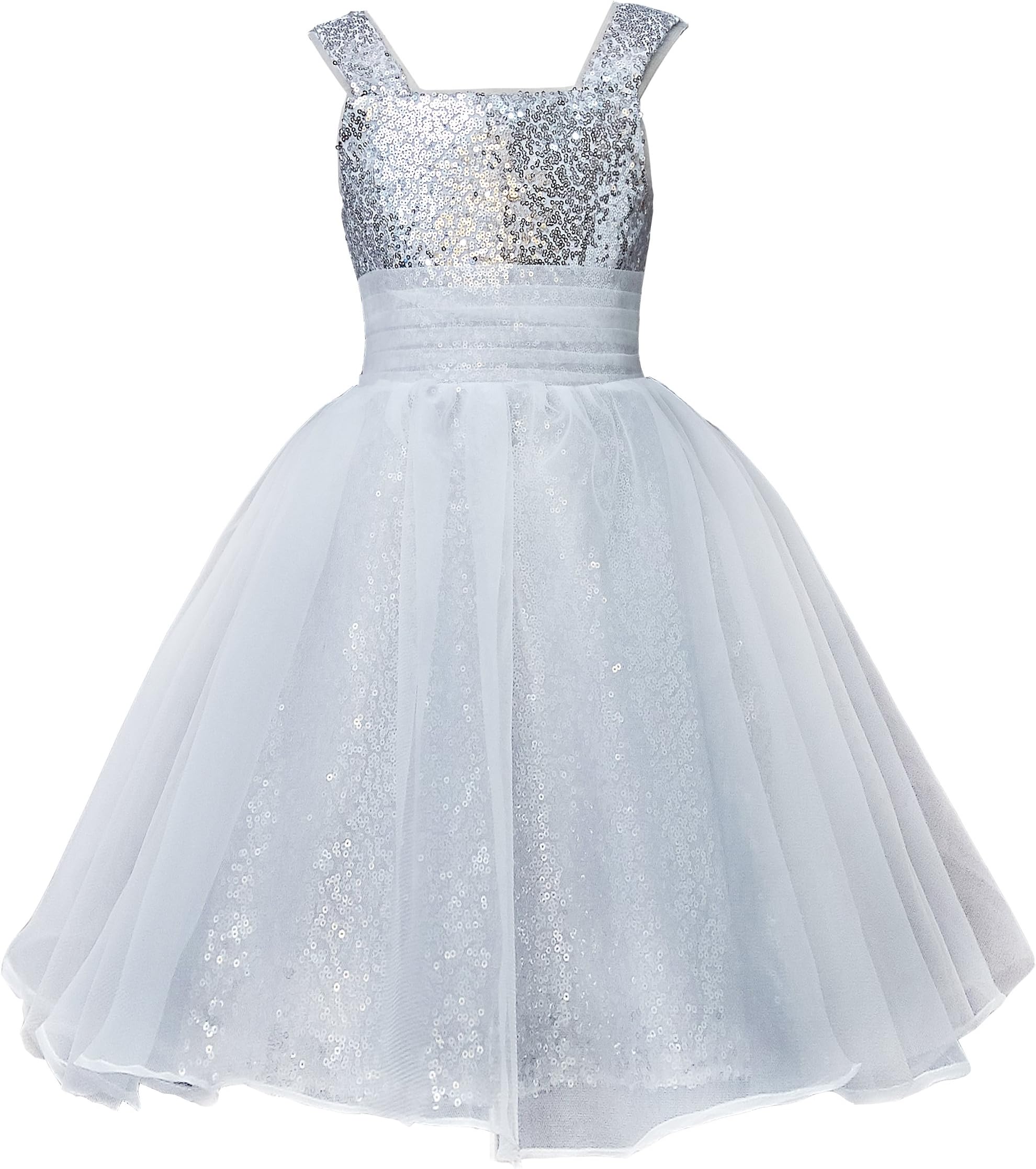 Mermaidtalee Long Sequin Girl's Dresses Flower Girl Dresses