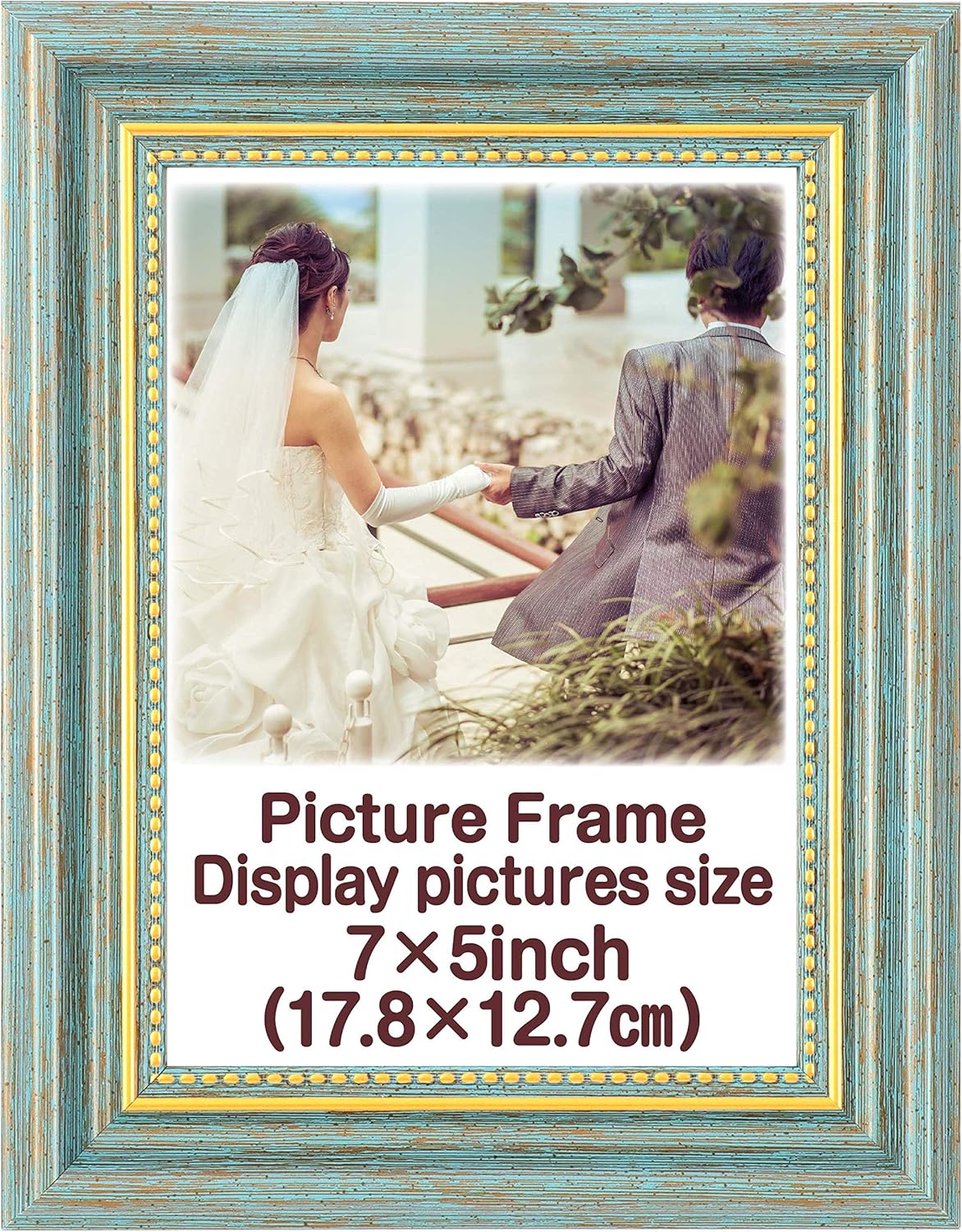 Picture Frame ＜Holds 7x5 inch Size Photo.＞＜Dark Green＞ Frame for Tabletop Display.