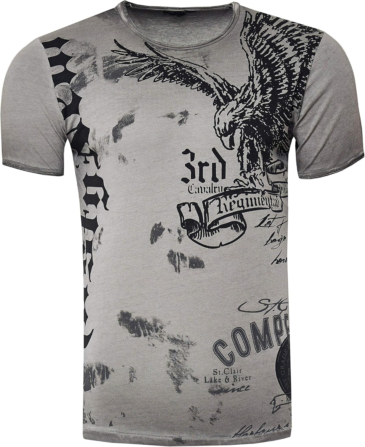 TShirt für Männer T Shirt Weiß S M L XL XXL 3XL Kurzarm Rundhals American Eagle X Adler Print