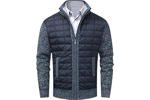 VtuAOL Men's Cardigan Sweaters Casual Full Zip Sweaters Knitted Cardigan with Pockets
