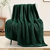 Exclusivo Mezcla Soft Fleece Throw Blanket for Couch, Super Soft Velvet Plush Fleece Blankets, Fuzzy Cozy and Warm for Winter, 50x60 Inches, Forest Green