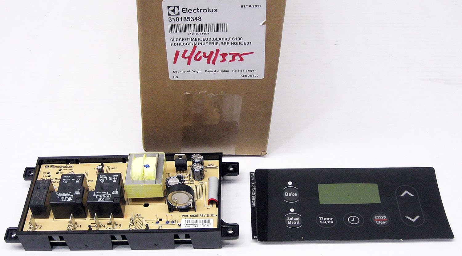318185348 Wall Oven Control Board Genuine Original Equipment Manufacturer (OEM) Part Black