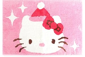 Jay Franco Christmas Tufted Bath Rug – 20” x 30” Inches Non-Slip Plush Mat with Latex Backing, Ultra-Soft Absorbent Carpet, Official Licensed Product, Pink - Hello Kitty