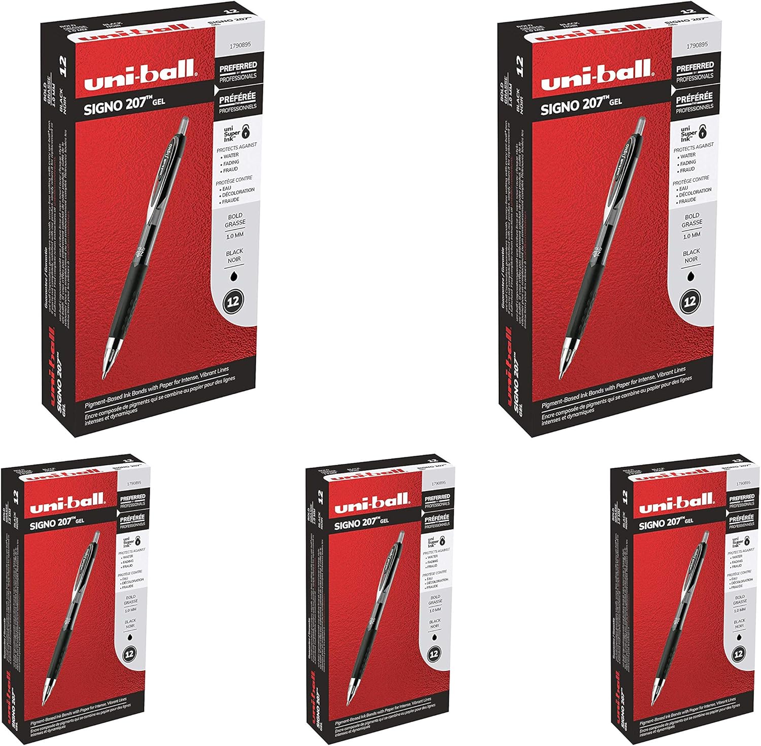 uni-ball 207 Retractable Gel Pens, Medium Point, Blue, Box of 12 - 33951: Office Products